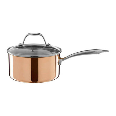 Orsina Minerva Copper Finish Saucepan with Lid - 18cm