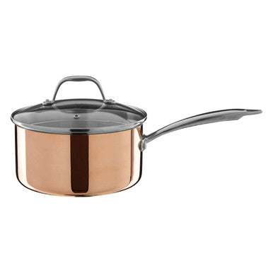 Orsina Minerva Copper Finish Saucepan with Lid - 20cm