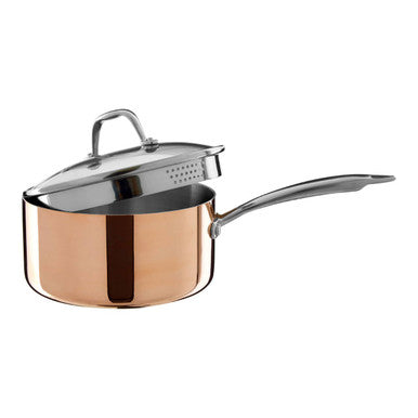 Orsina Minerva Copper Finish Saucepan with Lid - 20cm