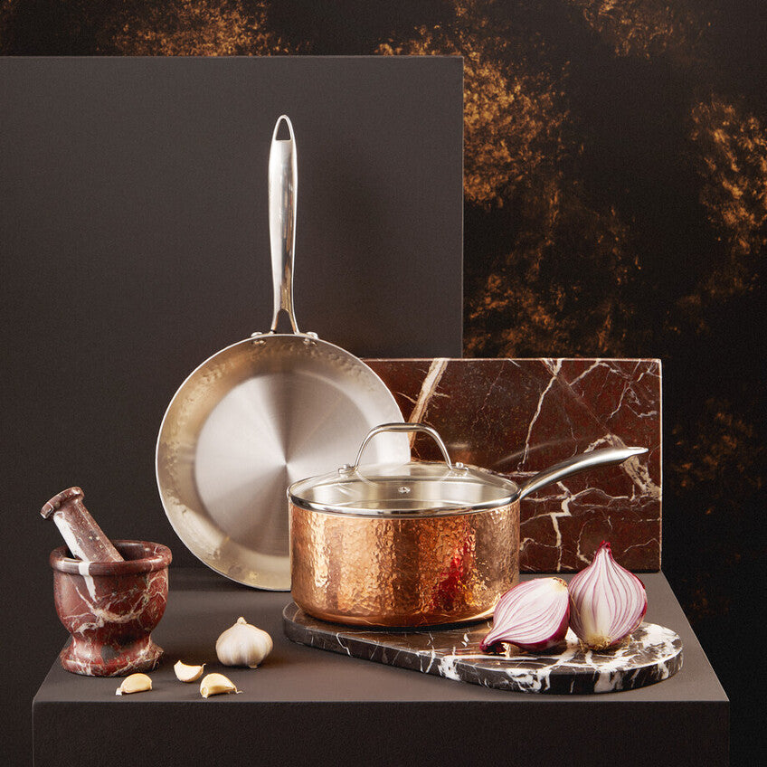 Orsina Minerva Copper Finish Hammered Frying Pan - 24cm