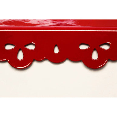Orsina Anglaise Cream & Red Metal Bread Bin
