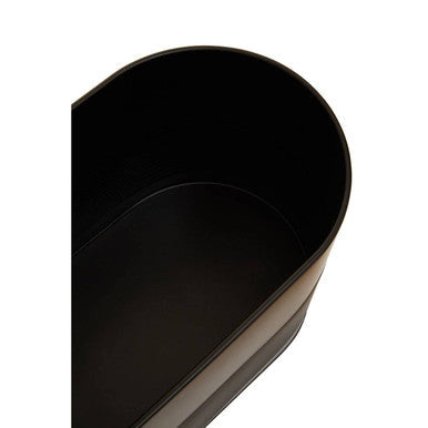 Orsina Alton Black Metal Bread Bin with Bamboo Lid