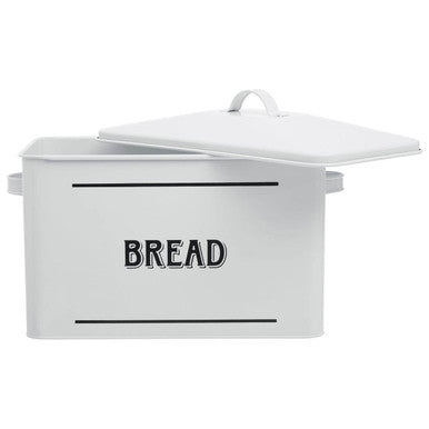 Orsina Grocer White Metal Bread Bin