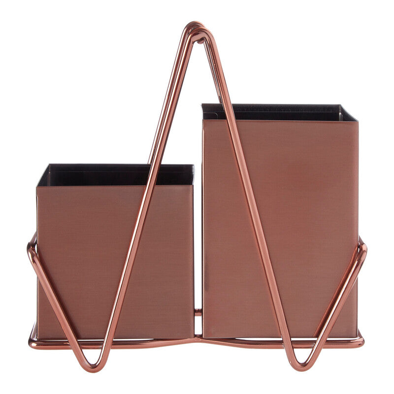 Orsina 2-Compartment Rose Gold Cutlery Caddy