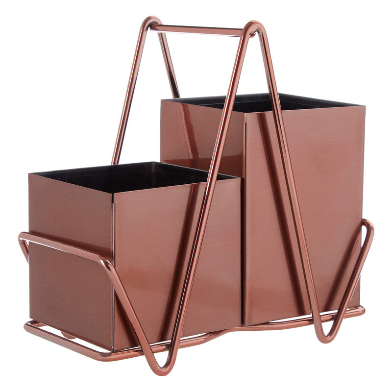 Orsina 2-Compartment Rose Gold Cutlery Caddy