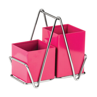 Orsina 2-Compartment Hot Pink Cutlery Caddy