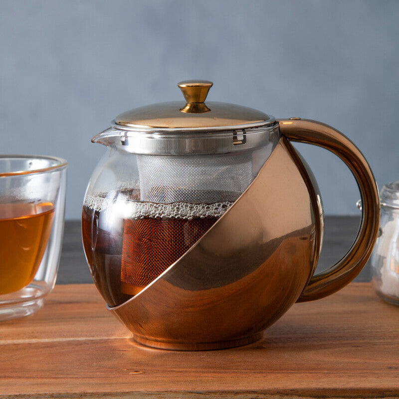 Orsina Fuso Stainless Steel Teapot with Copper-Finished Infuser