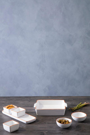 Orsina Calisto Terracotta Dip Bowls with White Tray | Set of 3