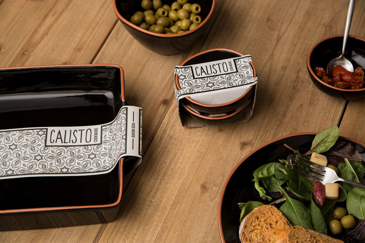 Orsina Calisto Black Glazed Terracotta Bowls - Set of 2