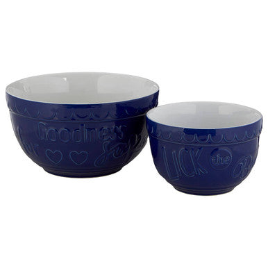 Orsina Gigi Blue & White Mixing Bowls - Set of 2