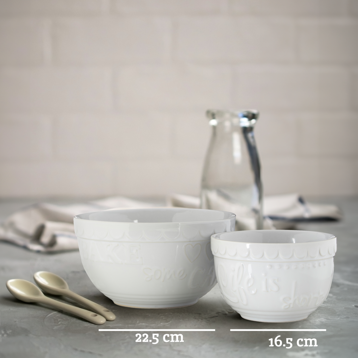 Orsina Gigi White Mixing Bowls - Set of 2
