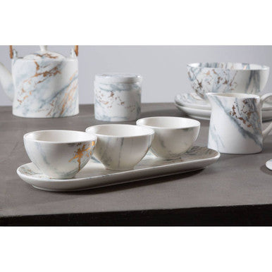 Orsina Marble Luxe Dip Bowls with Tray Set
