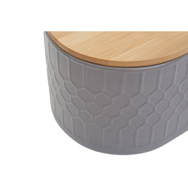 Orsina Geome Grey Stoneware Bread Bin