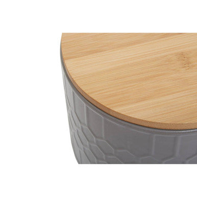 Orsina Geome Grey Stoneware Bread Bin