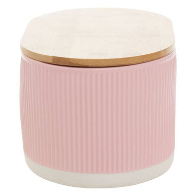 Orsina Geome Pink Stoneware Bread Bin