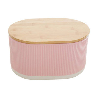 Orsina Geome Pink Stoneware Bread Bin