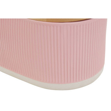 Orsina Geome Pink Stoneware Bread Bin