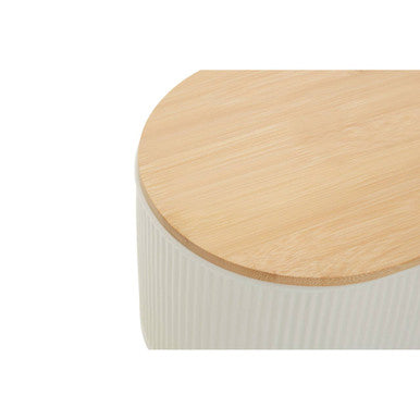 Orsina Geome Cream Stoneware Bread Bin