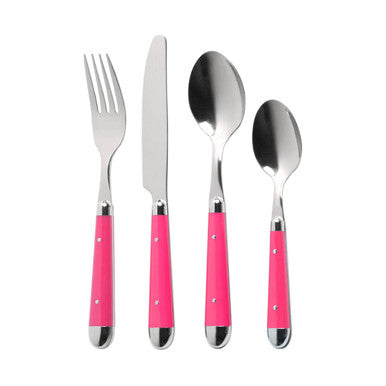 Orsina Brasserie 16-Piece Hot Pink Cutlery Set