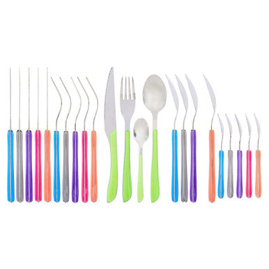 Orsina Zuma 24-Piece Multi-Coloured Cutlery Set