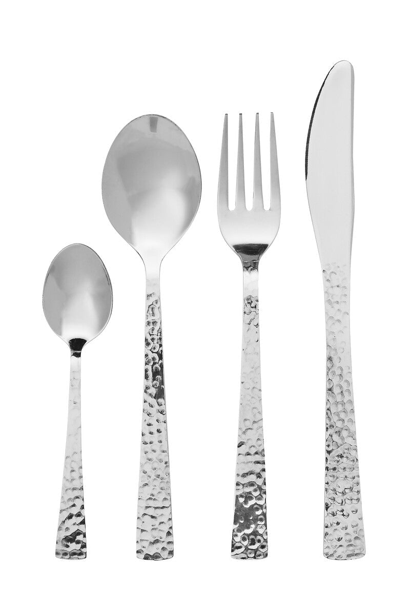 Orsina Martello 16-Piece Hammered Effect Stainless Steel Cutlery Set