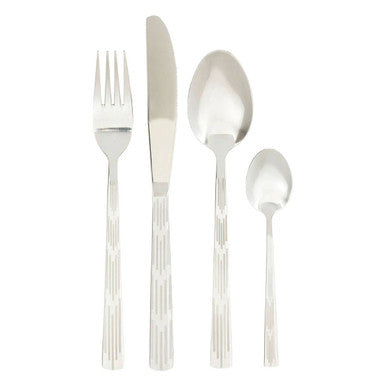 Orsina Avie 24-Piece Etched Deco Cutlery Set