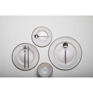 Orsina Modern Retro 16-Piece Matte Silver Cutlery Set