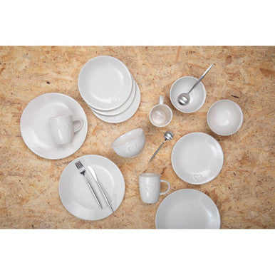 Orsina Modern Retro 16-Piece Matte Silver Cutlery Set
