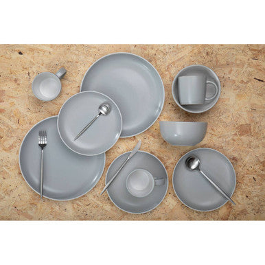 Orsina Modern Retro 16-Piece Matte Silver Cutlery Set