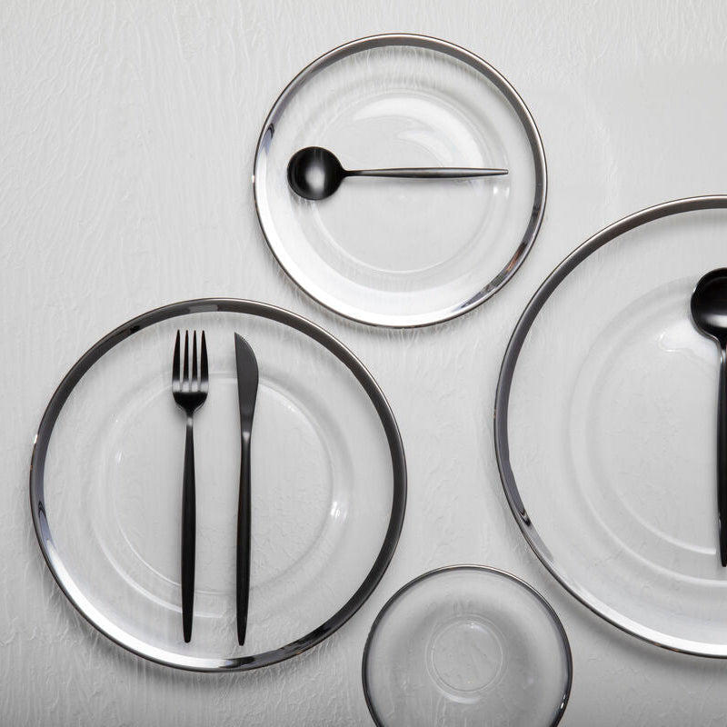 Orsina Modern Retro 16-Piece Matte Black Cutlery Set