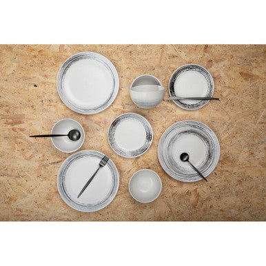 Orsina Modern Retro 16-Piece Matte Black Cutlery Set