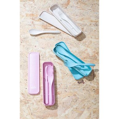 Orsina Mimo 3-Piece Mint Wheat Straw Travel Cutlery Set