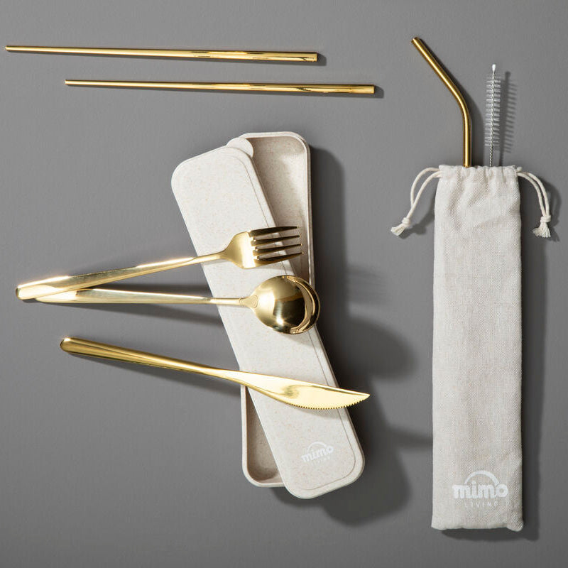 Orsina Mimo 6-Piece Gold Travel Cutlery Set