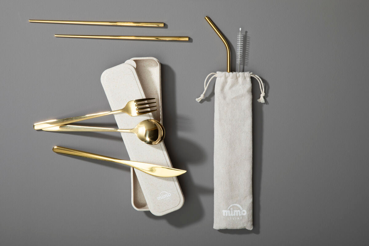 Orsina Mimo 6-Piece Gold Travel Cutlery Set
