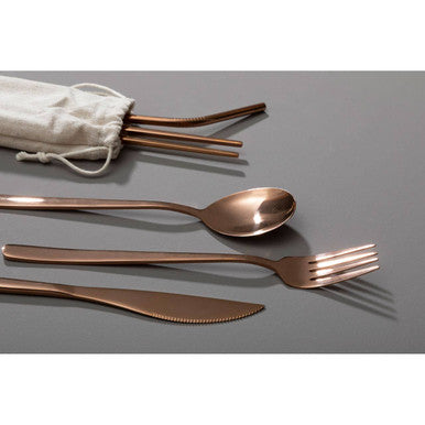 Orsina Mimo 6-Piece Rose Gold Travel Cutlery Set