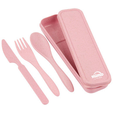 Orsina Mimo 3-Piece Pink Travel Cutlery Set