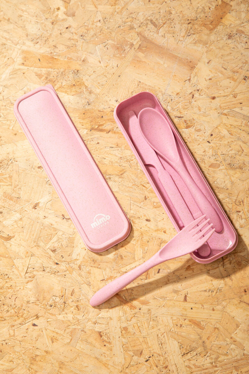 Orsina Mimo 3-Piece Pink Travel Cutlery Set
