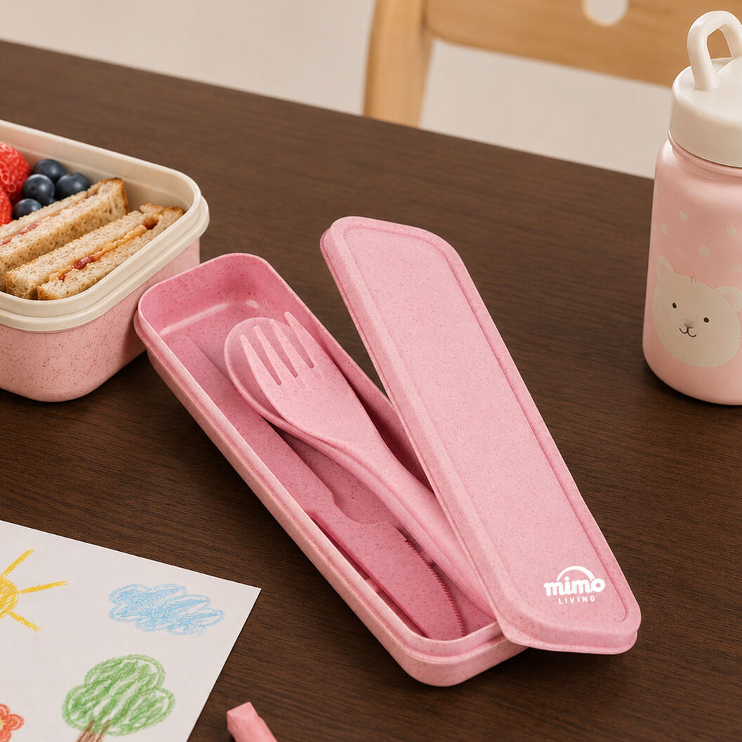 Orsina Mimo 3-Piece Pink Travel Cutlery Set