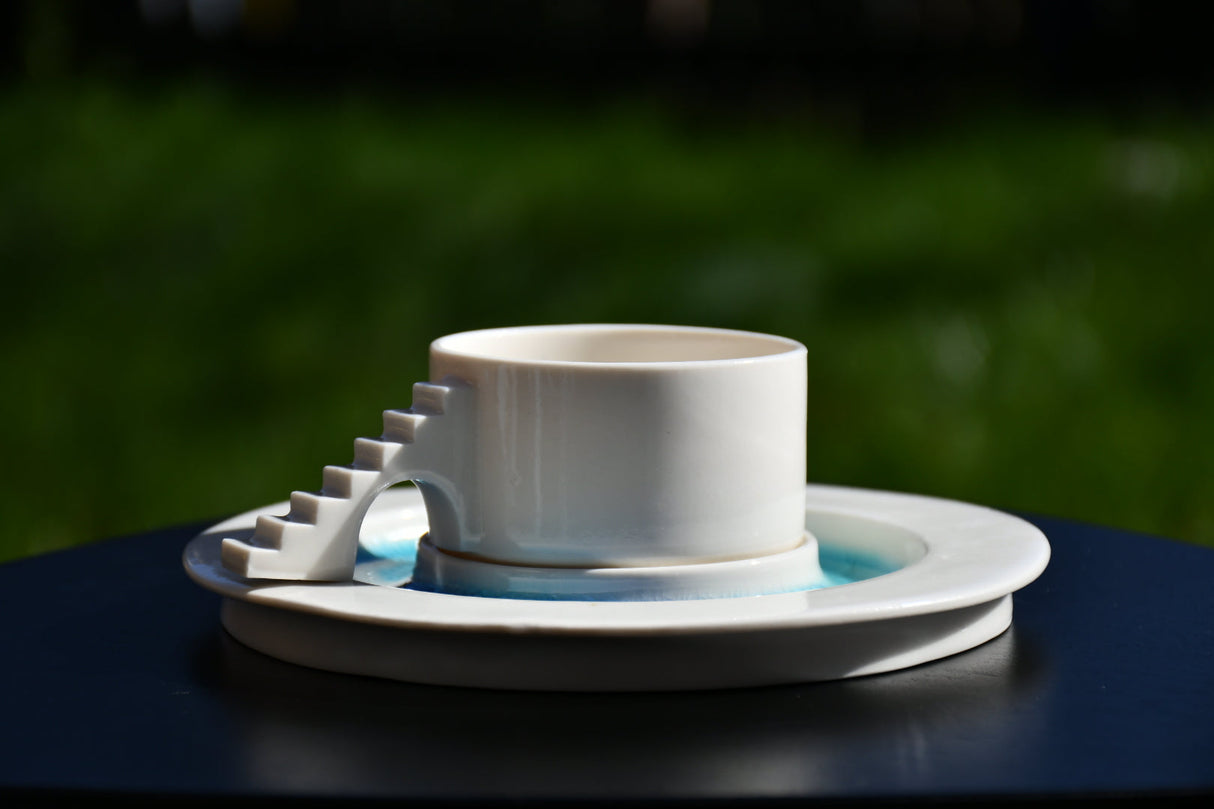 4AM Studio Castle Coffee Set Blue Glass Moat
