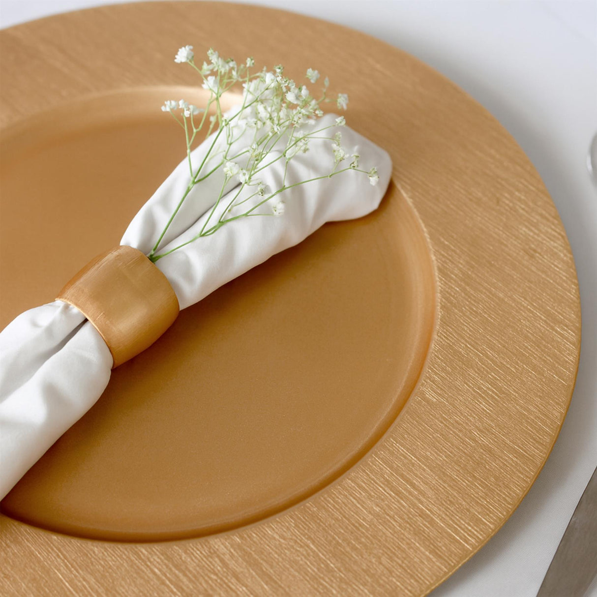 Rinkit Round Ribbed Charger Plates Set 33cm - 18pc