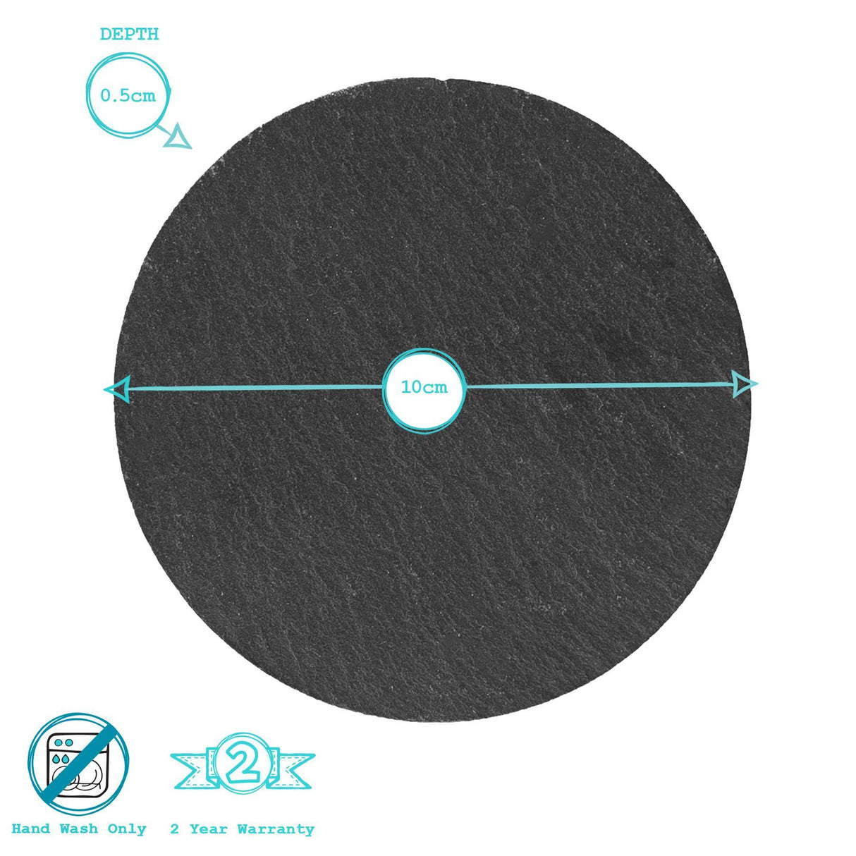 Rinkit Round Linea Slate Placemats & Coasters Dining Set Black - 12pc