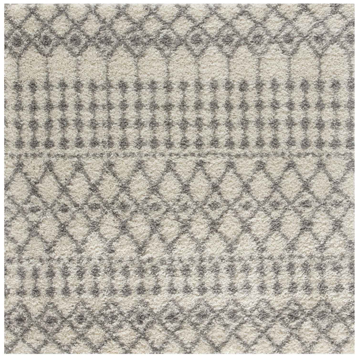 The Rugs Moroccan Ivory Grey Shaggy Rug | 1000