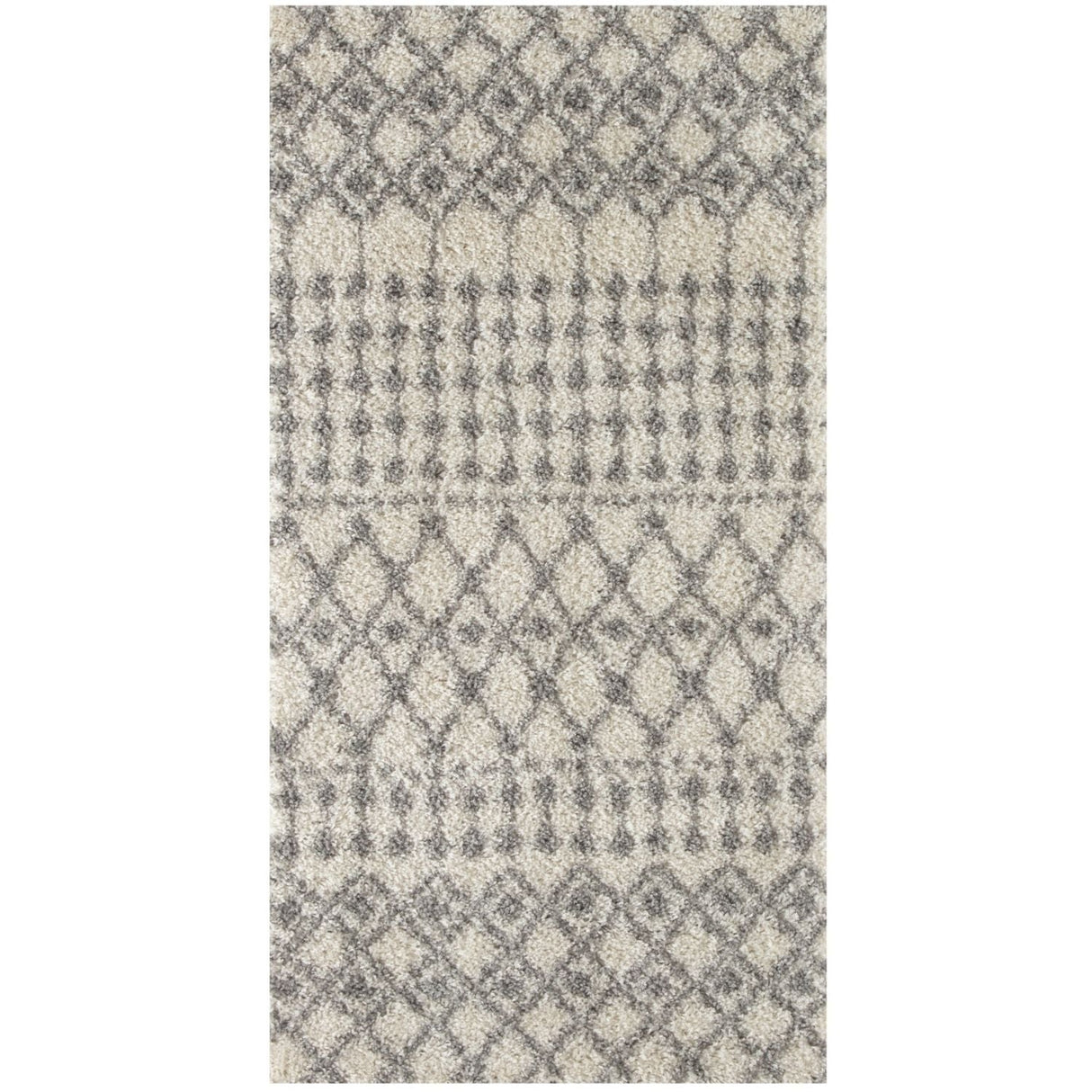 The Rugs Moroccan Ivory Grey Shaggy Rug | 1000