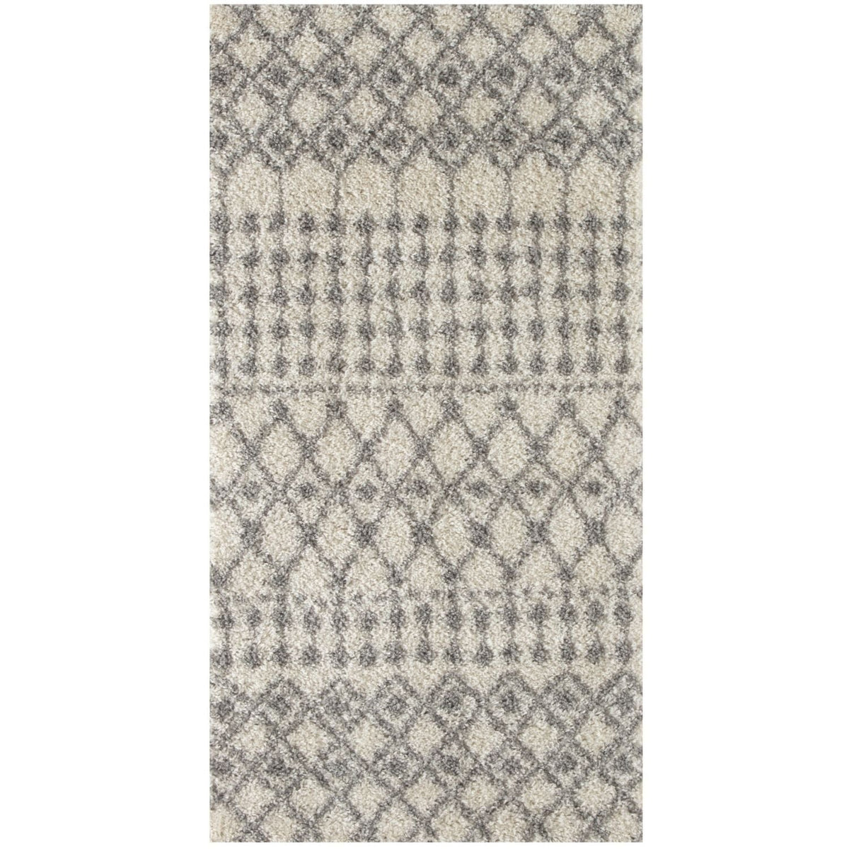 The Rugs Moroccan Ivory Grey Shaggy Rug | 1000