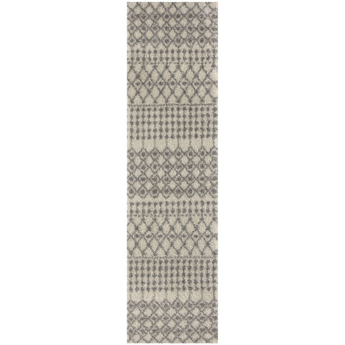 The Rugs Moroccan Ivory Grey Shaggy Rug | 1000