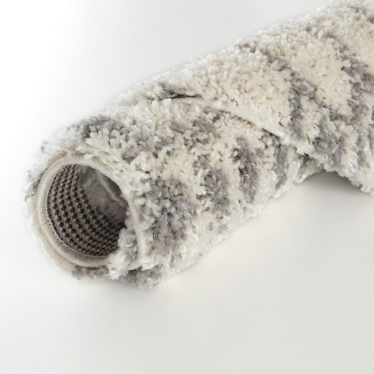 The Rugs Moroccan Ivory Grey Shaggy Rug | 1000