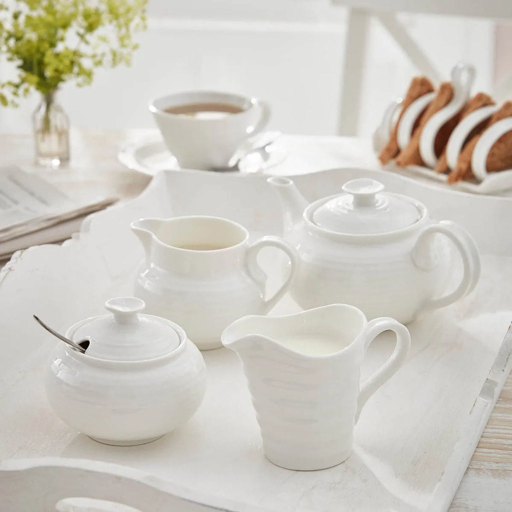 Portmeirion Sophie Conran Porcelain Covered Sugar Bowl, White