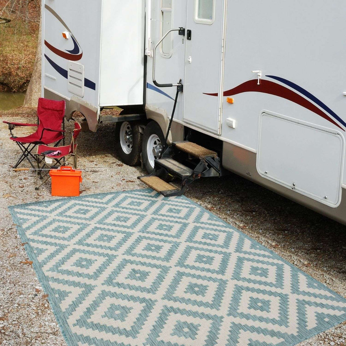 The Rugs Ecology Outdoor Rug Aqua | 100AQ