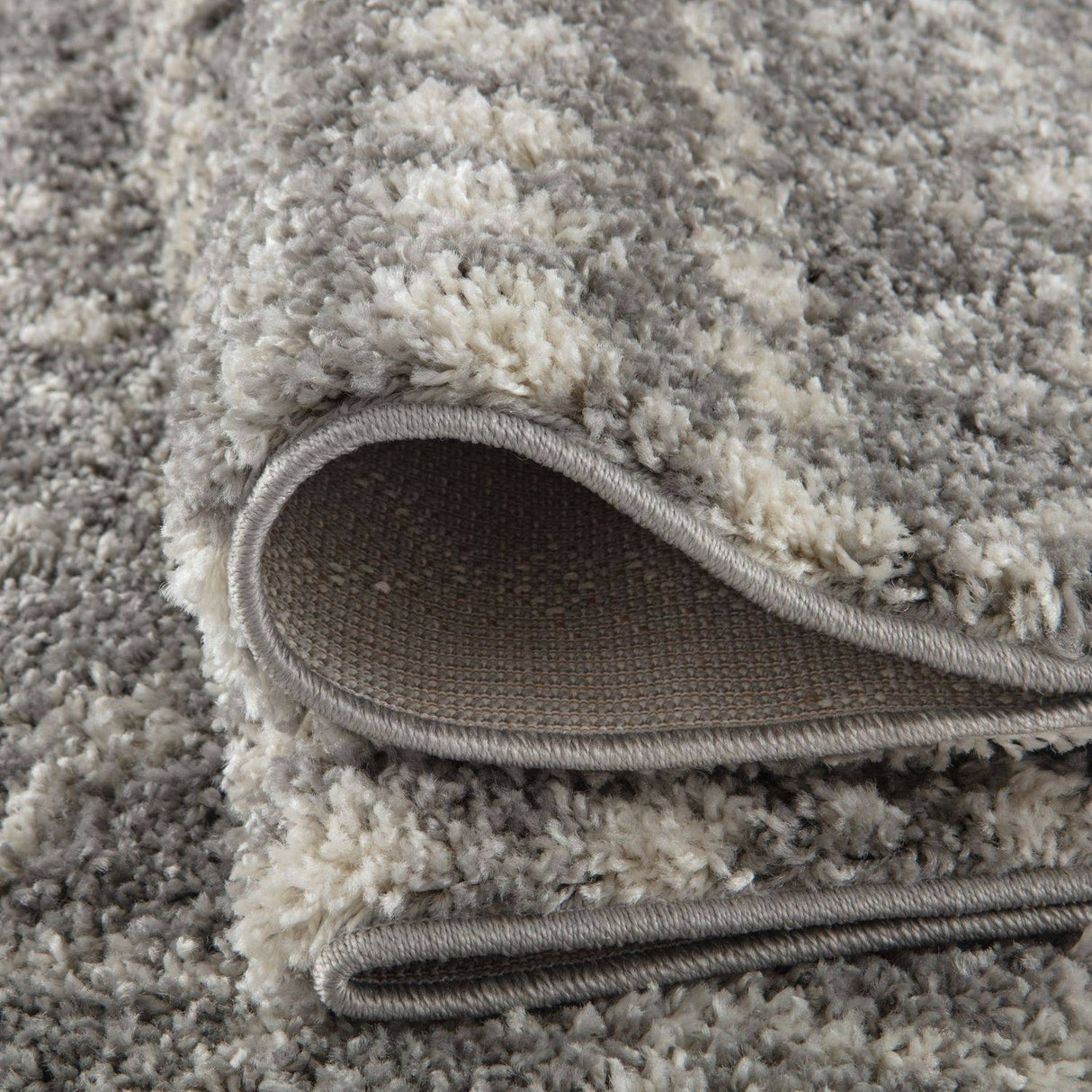 The Rugs Moroccan Grey Shaggy Rug 1010