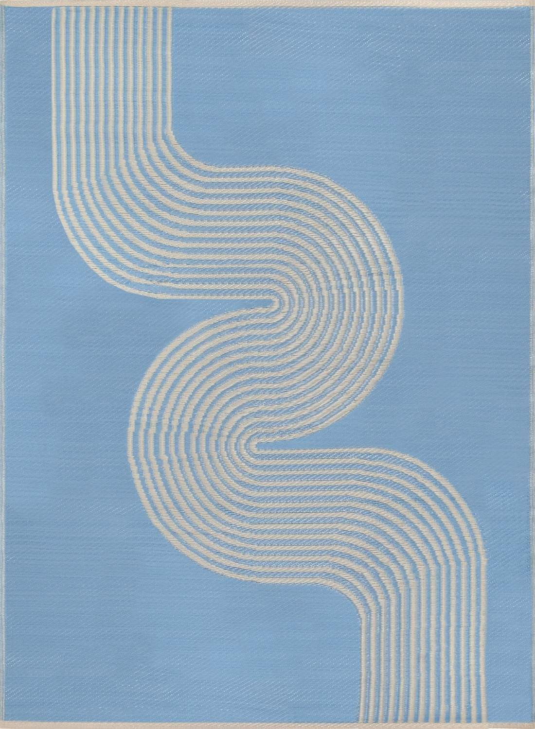 Urban Outdoor Waterproof Patio & Garden Rug Blue‑Beige 1010